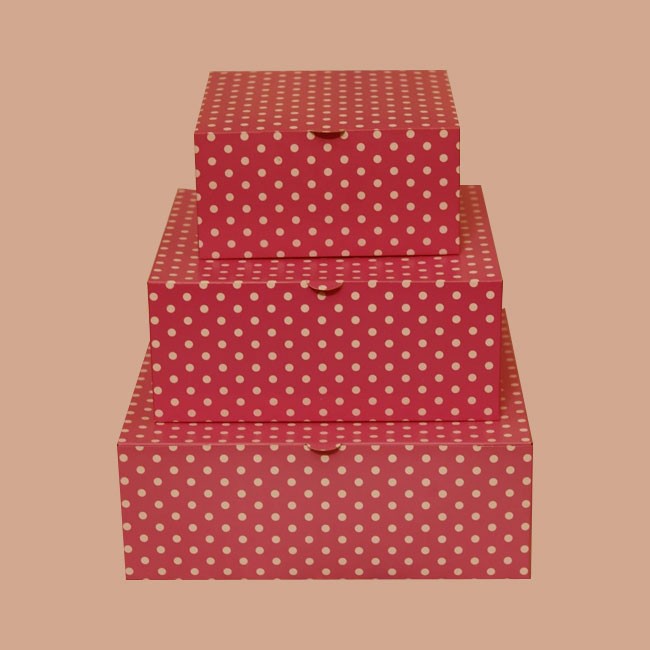 Red Color Print Special Folding Cake Box