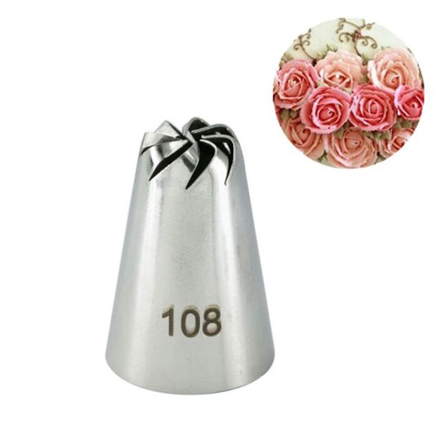 108 Stainless Steel Rose Icing Piping Nozzles